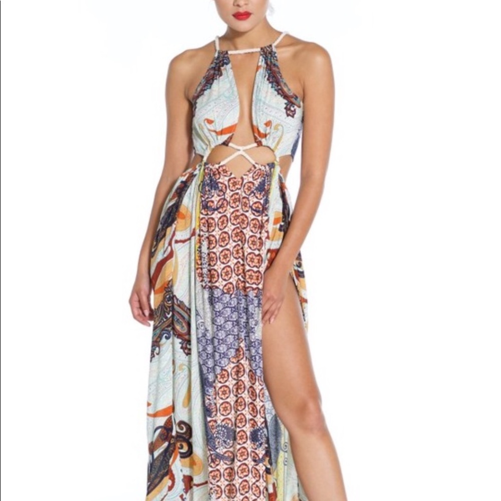 Paisley print rope dress